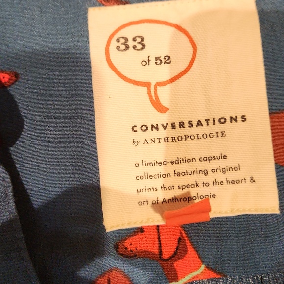 ❤️ ANTHROPOLOGIE CONVERSATIONS HAUTE DACHSHUND A-LINE SHIRT DRESS, 2 - Picture 10 of 16